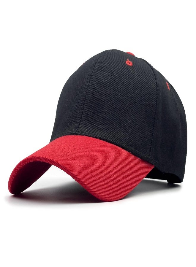 Utmost Structured Baseball Cap with Adjustable Closure - Performance Hat for Outdoor Activities and Custom Embroidery (1pc Black/Red) - Image 1